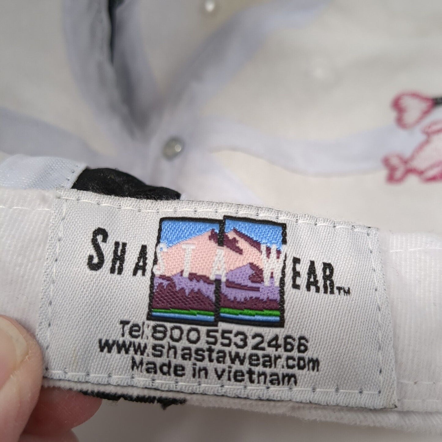 Girls Fish Stapback Hat White One Size Adjustable Embroidered Shasta Water