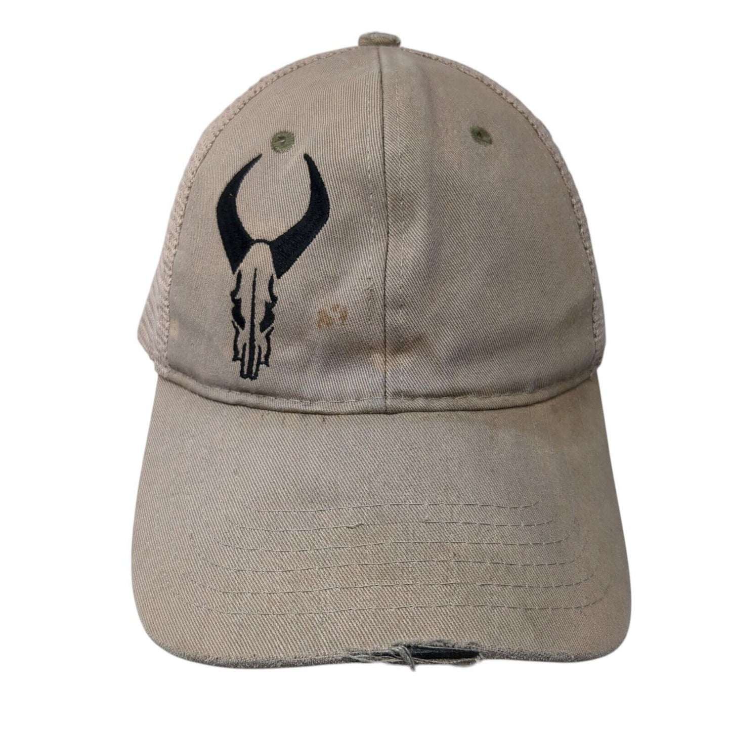 Badlands Snapback Trucker Hat Tan One Size Adjustable Mesh Back Distressed