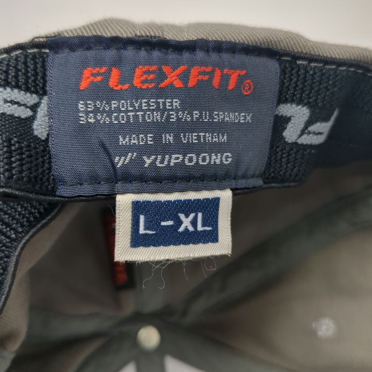 Flexfit Baseball Cap Gray XL Bidell Gas Compression Embroidered Corporate Hat