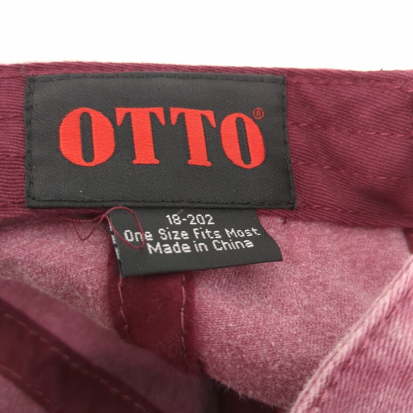 Otto Slideback Hat Red One Size Adjustable Solid 6 Panel Blank Outdoor
