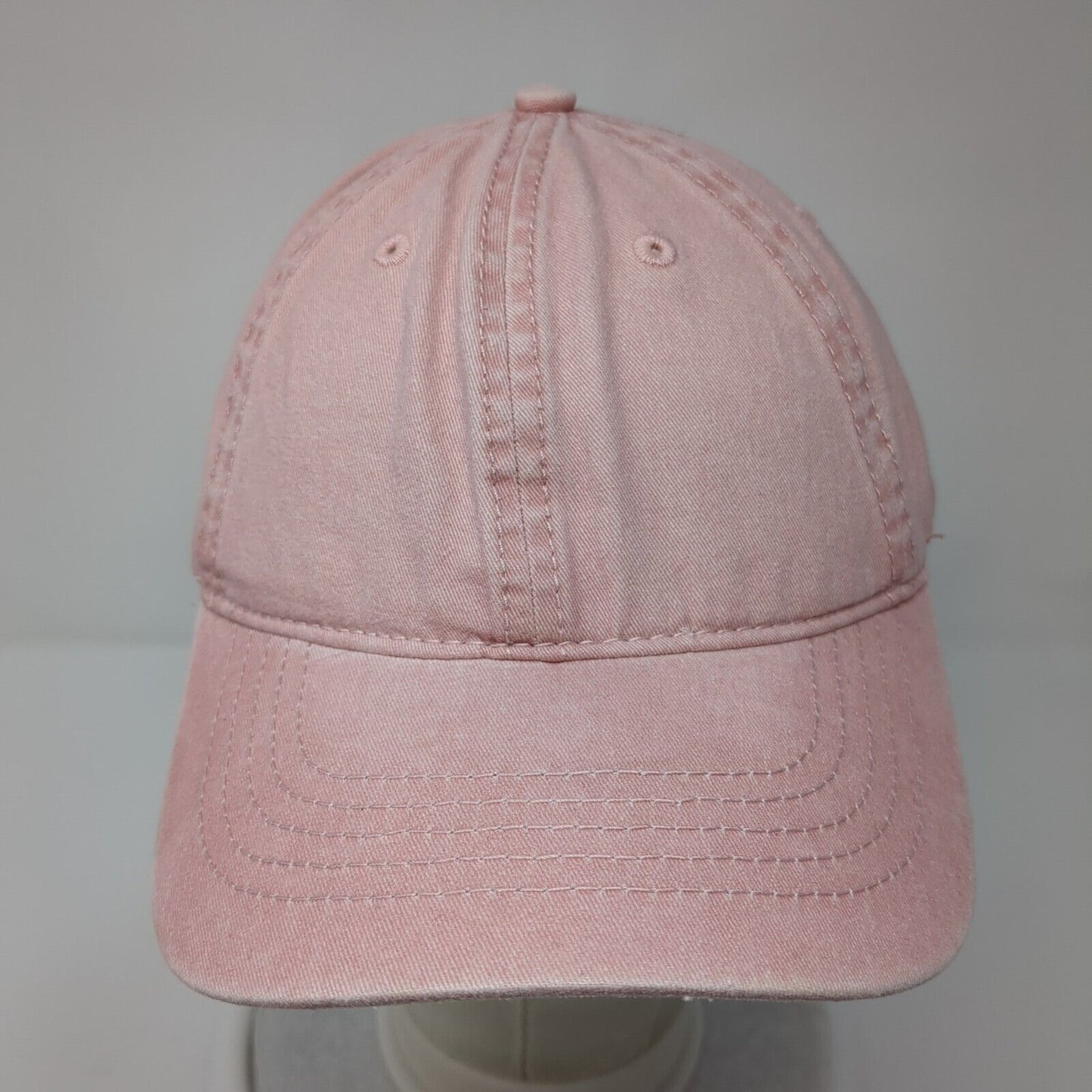Unbranded Slideback Hat Pink One Size Adjustable Vented Holes 6 Panel Blank