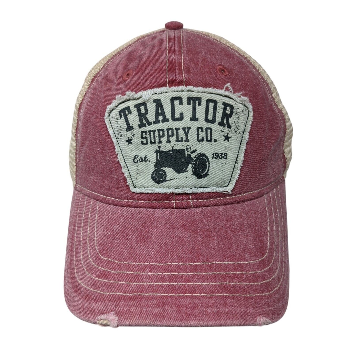 Tractor Supply Co. Patch Snapback Trucker Hat Red One Size Mesh Back