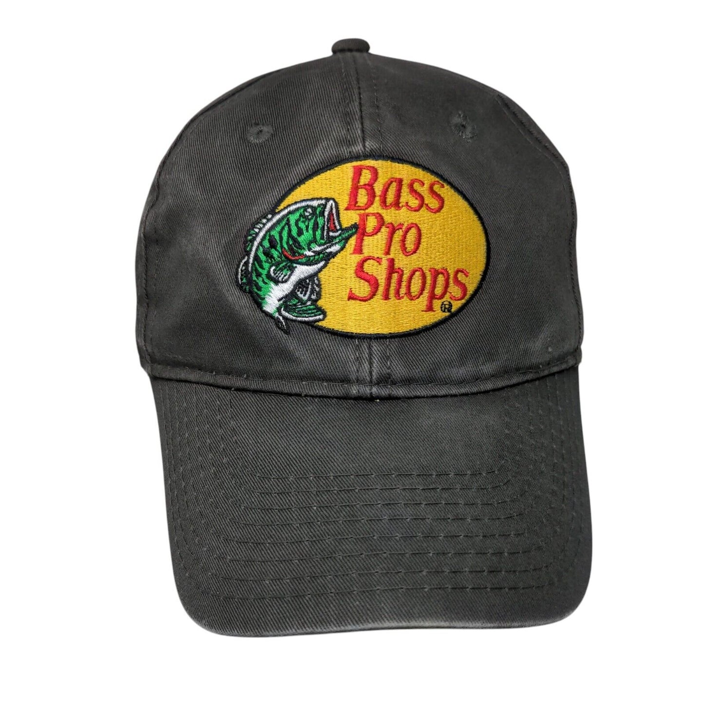 Bass Pro Shops Snapback Hat Gray OSFM Embroidered 6 Panel Gone Fishing