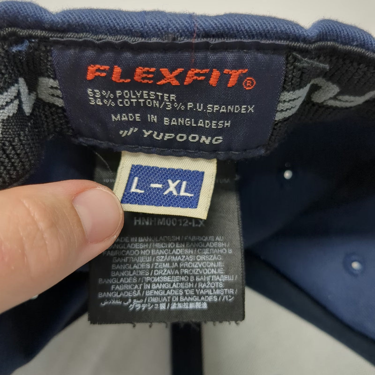 Hurley Baseball Cap Blue XL Fitted Flexfit Stretch Gradient Square Logo Hat