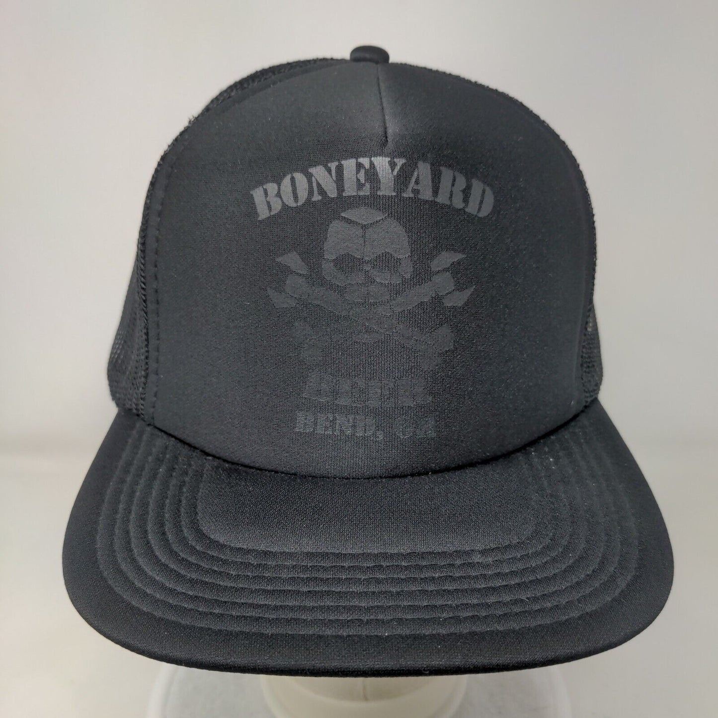 Boneyard Beer Bend OR Snapback Trucker Hat Black OSFM Adjustable Mesh Back Otto