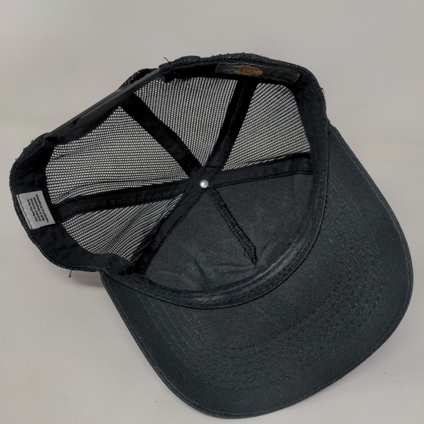 Bass Pro Shops Snapback Trucker Hat Black OSFM Gone Fishing Adjustable