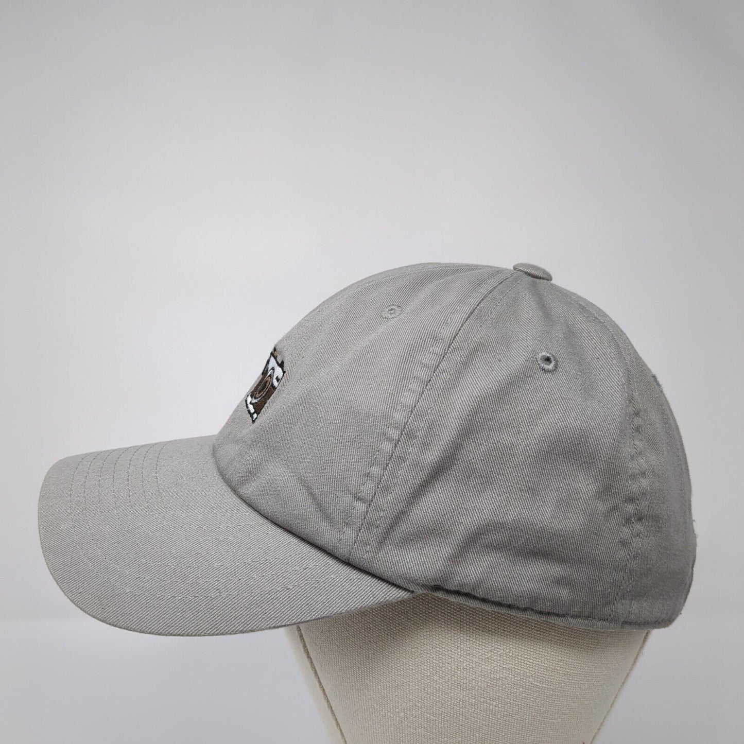 Camera Slideback Hat Gray One Size Adjustable Embroidered Vented Holes 6 Panel