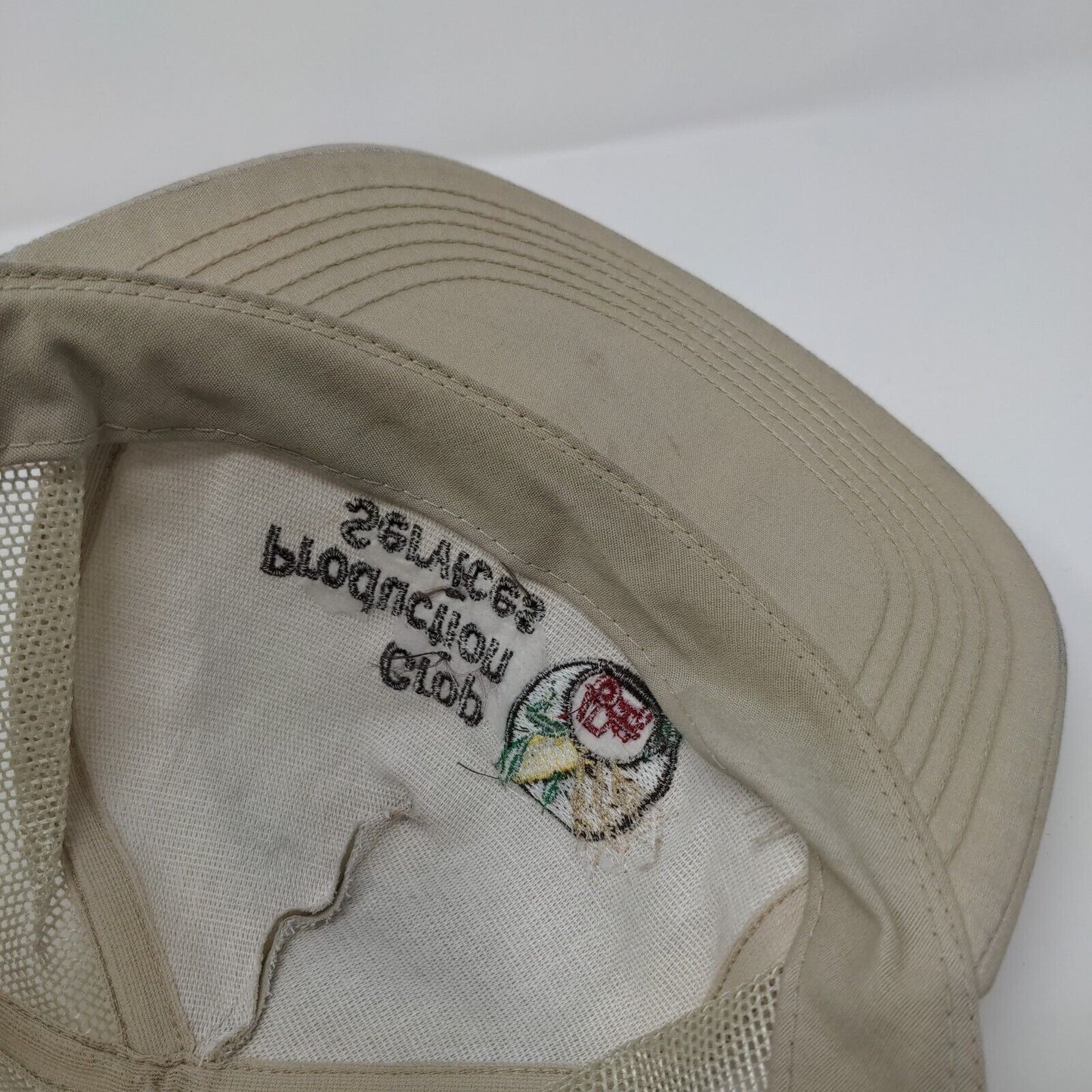 Crop Production Services Snapback Trucker Hat Tan OSFA Mesh Back 6 Panel