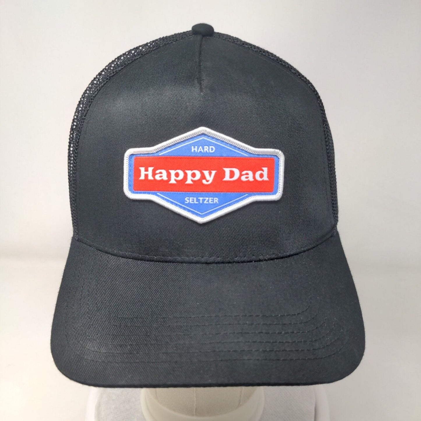 Happy Dad Hard Seltzer Snapback Trucker Hat Black One Size Mesh Back