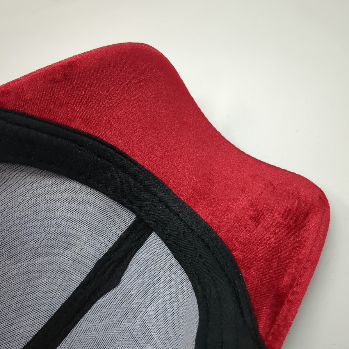 Red Velvet Baseball Cap Hat One Size Adjustable Strapback Textured Solid 6-Panel