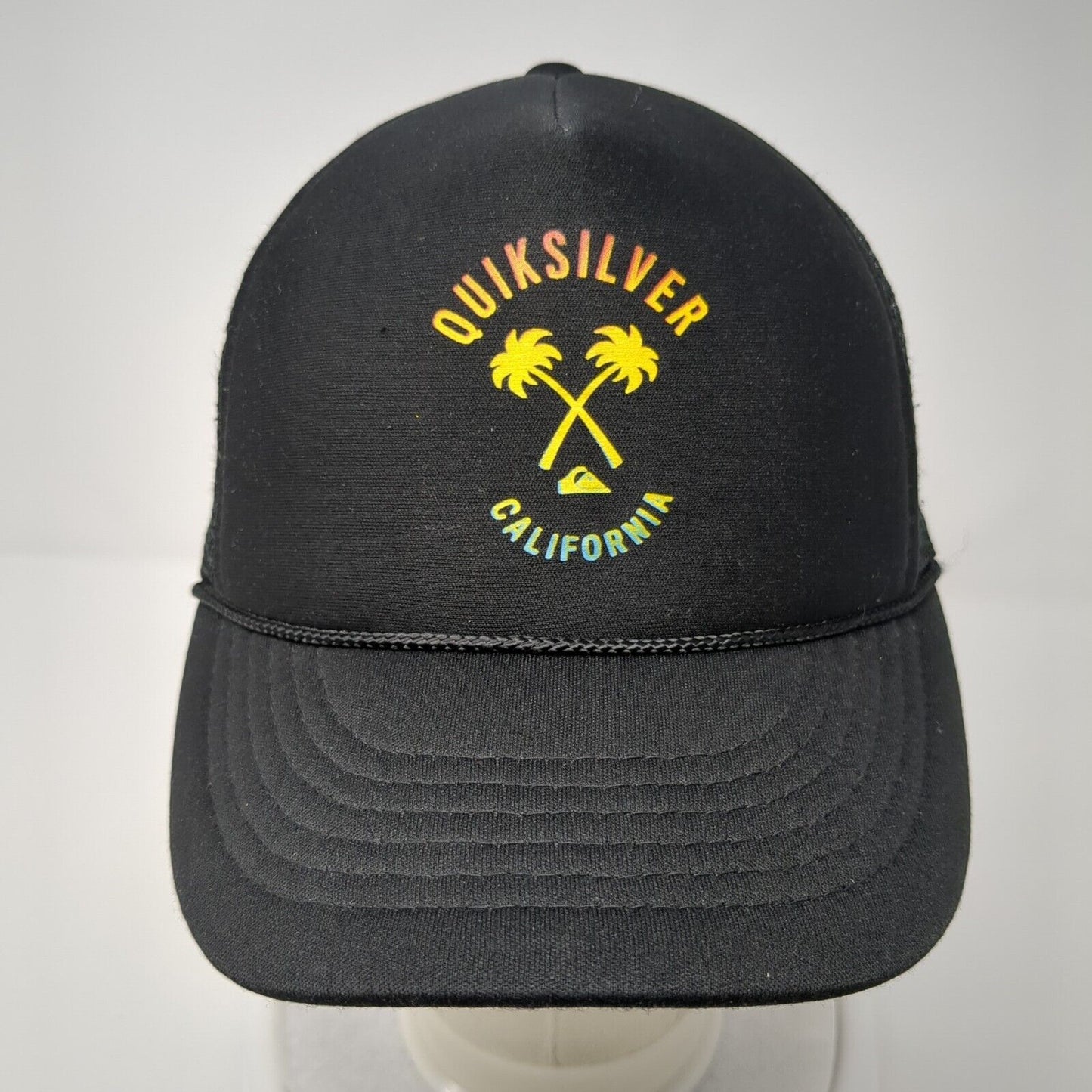 Quiksilver Snapback Rope Trucker Hat Black Youth One Size Mesh Back