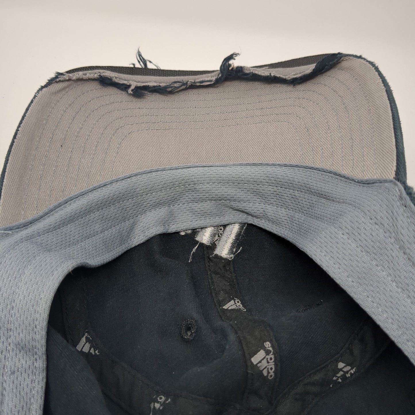 Adidas Slideback Baseball Cap Gray One Size Adjustable Embroidered Distressed