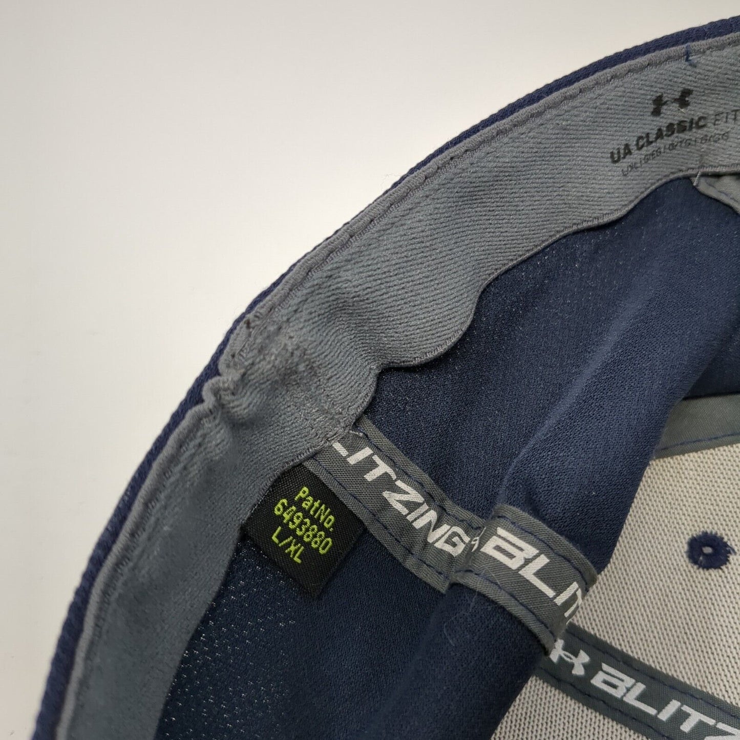 Under Armour Fitted Hat Blue L/XL Classic Fit Embroidered Blitzing 6 Panel