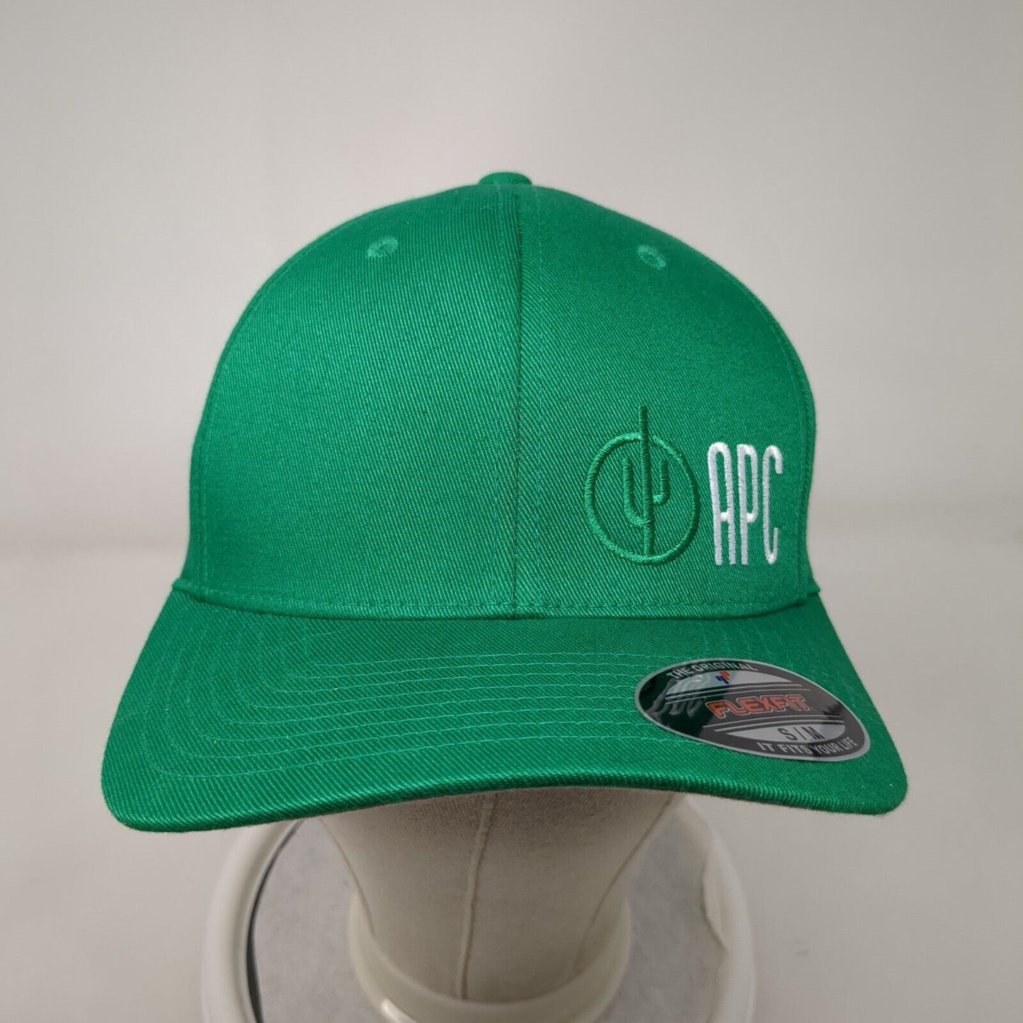 APC Fitted Hat Green S/M Flexfit Embroidered Patriotic 6 Panel Yupoong