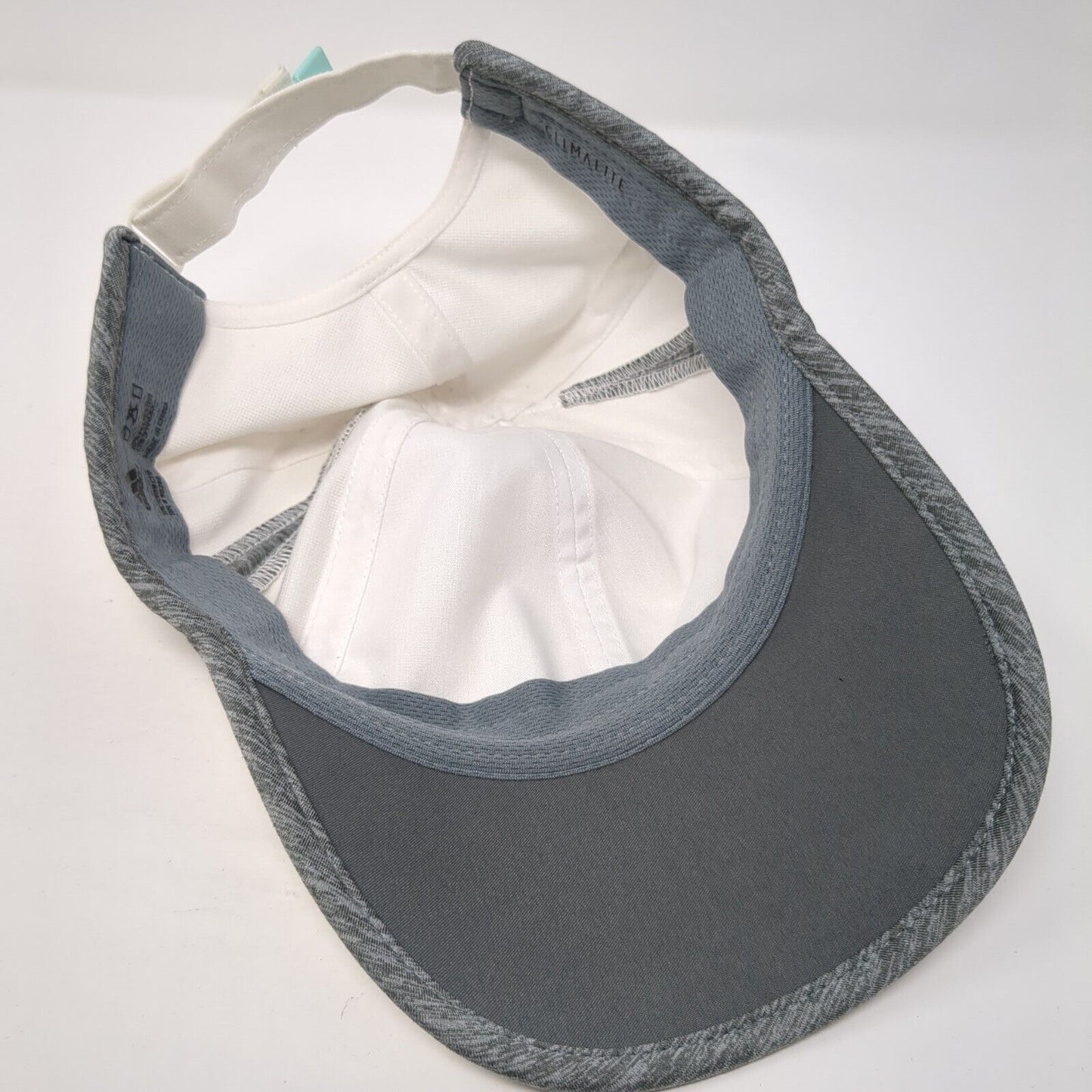 Adidas 3 Stripes Climalite Strapback Hat White One Size Gray Trim
