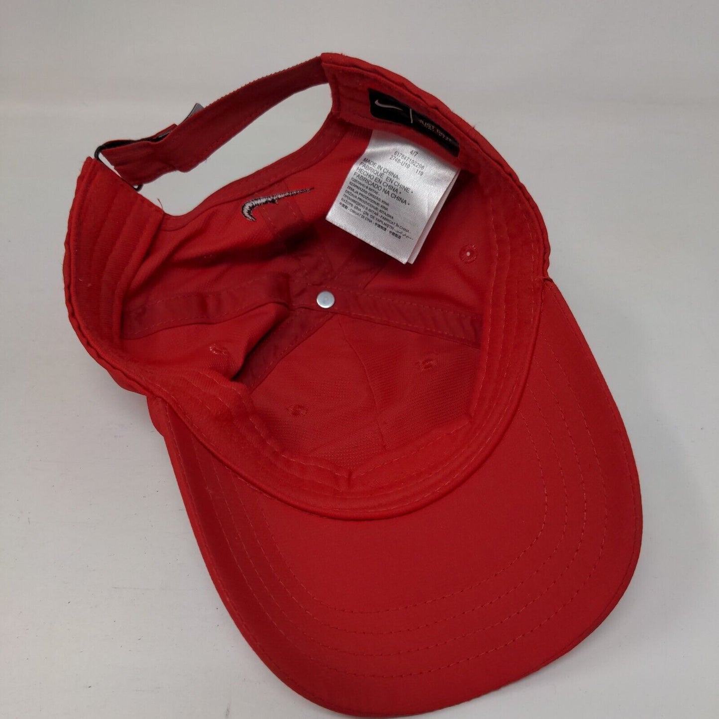 Nike Swoosh Just Do It Strapback Hat Red 4-7 Embroidered Dri-Fit 6 Panel