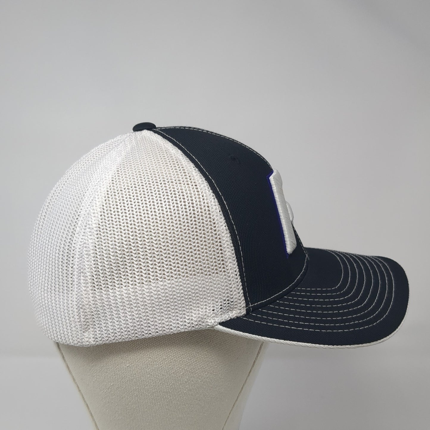 Rocky Fitted Trucker Hat Black 7 3/8 Embroidered Mesh Back Pacific Headwear