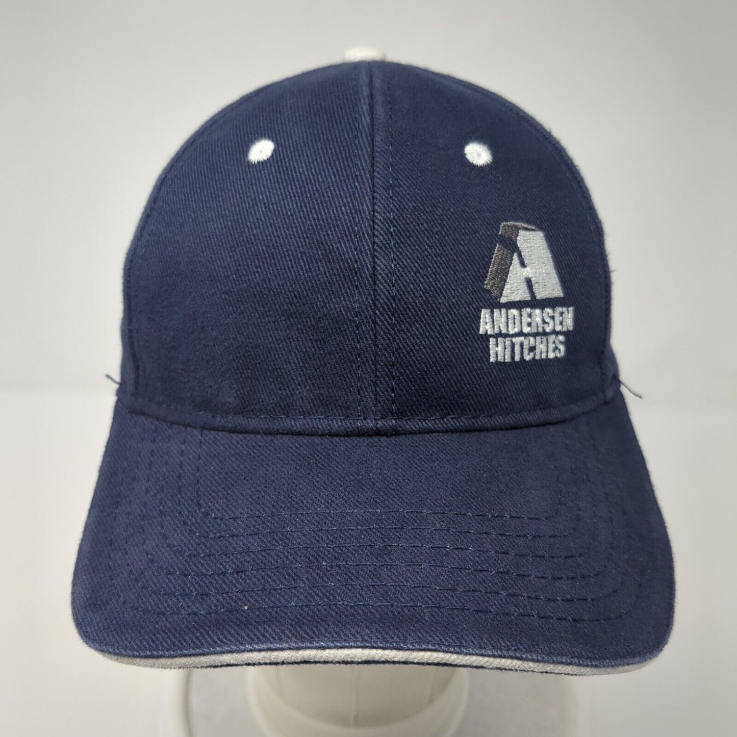 Andersen Hitches Strapback Hat Blue One Size Adjustable Embroidered Otto Cotton