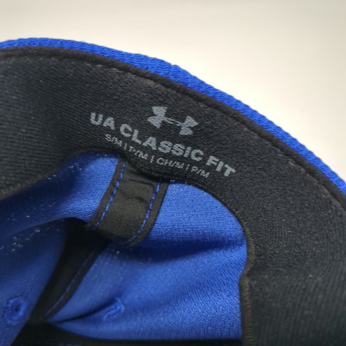 Under Armour Baseball Cap Blue M Fitted Logo Stretch Fit Blitzing Athletic Hat