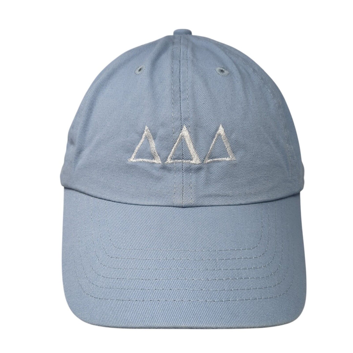 Tri Delta Slideback Hat Blue One Size Adjustable Embroidered 6 Panel Cotton
