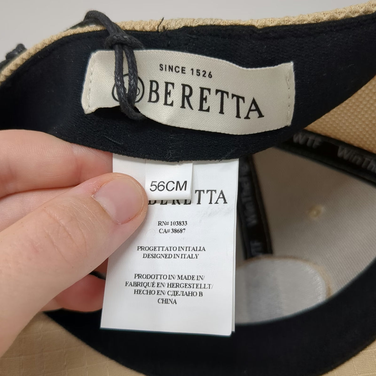 Beretta Baseball Cap Beige M Shield Logo Mesh Back Flexfit Shooting Hat W/Tags