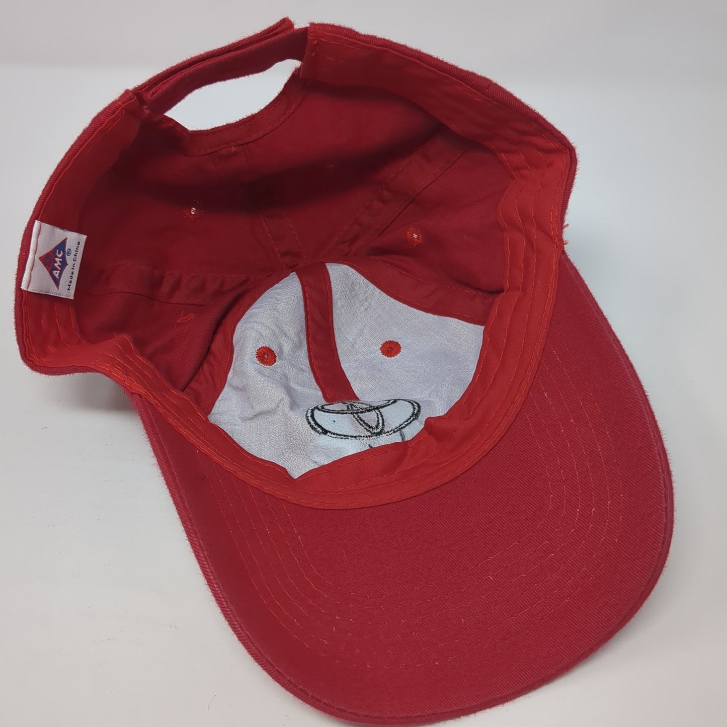 Toyota Strapback Baseball Cap Red One Size Adjustable Embroidered 6 Panel AMC