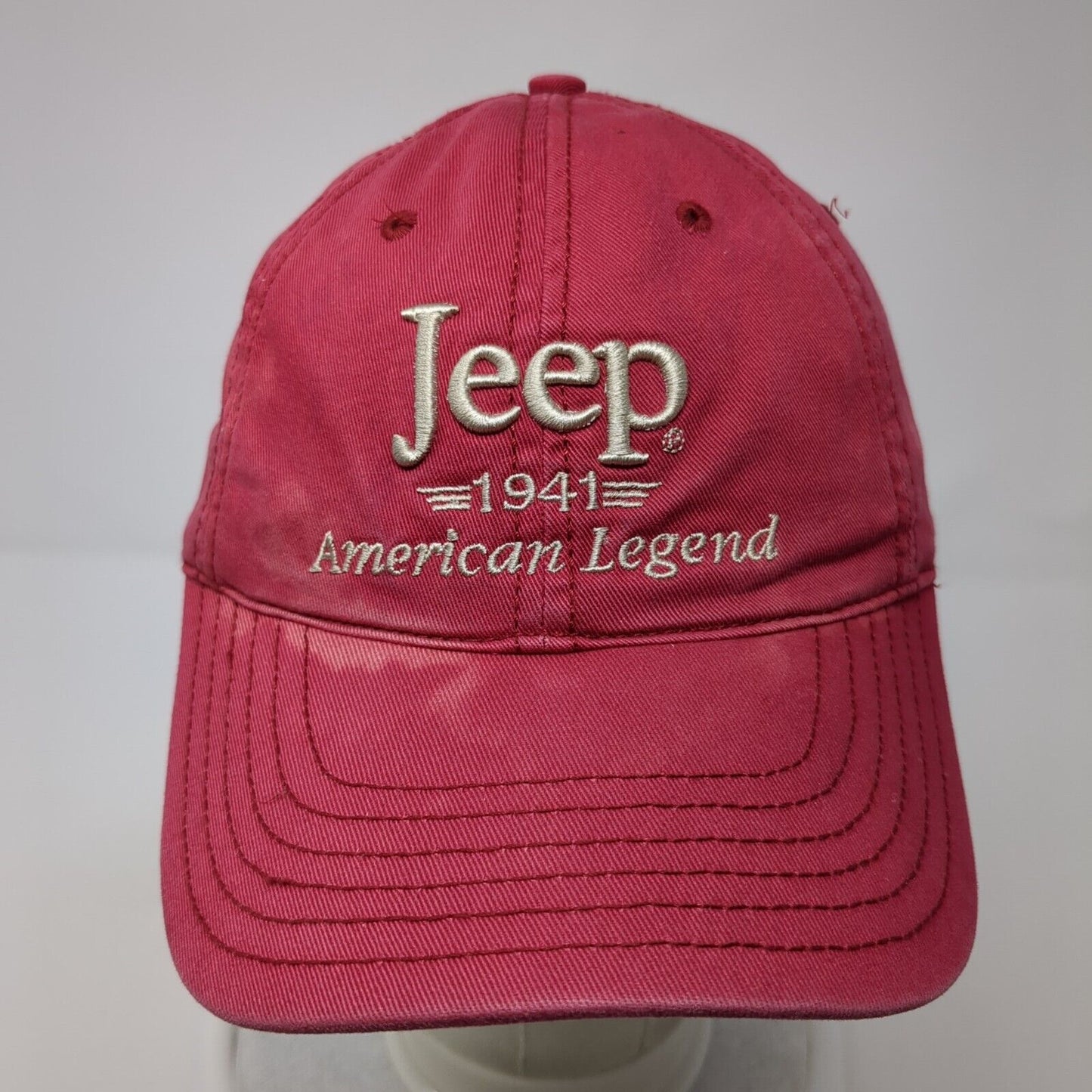 Jeep American Legend Slideback Hat Red One Size Adjustable Embroidered