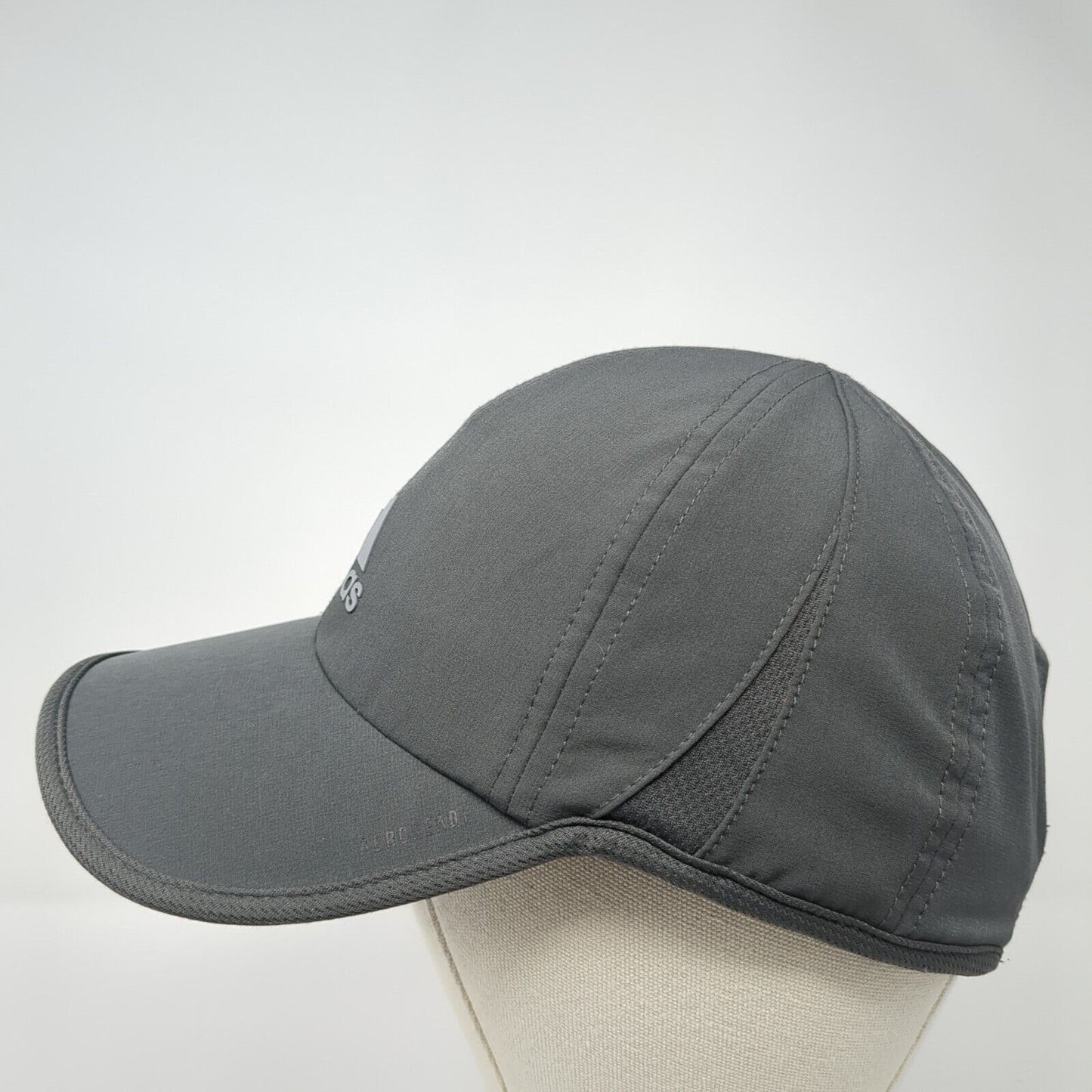 Adidas Aeroready Strapback Hat Gray One Size 3 Stripes Adjustable