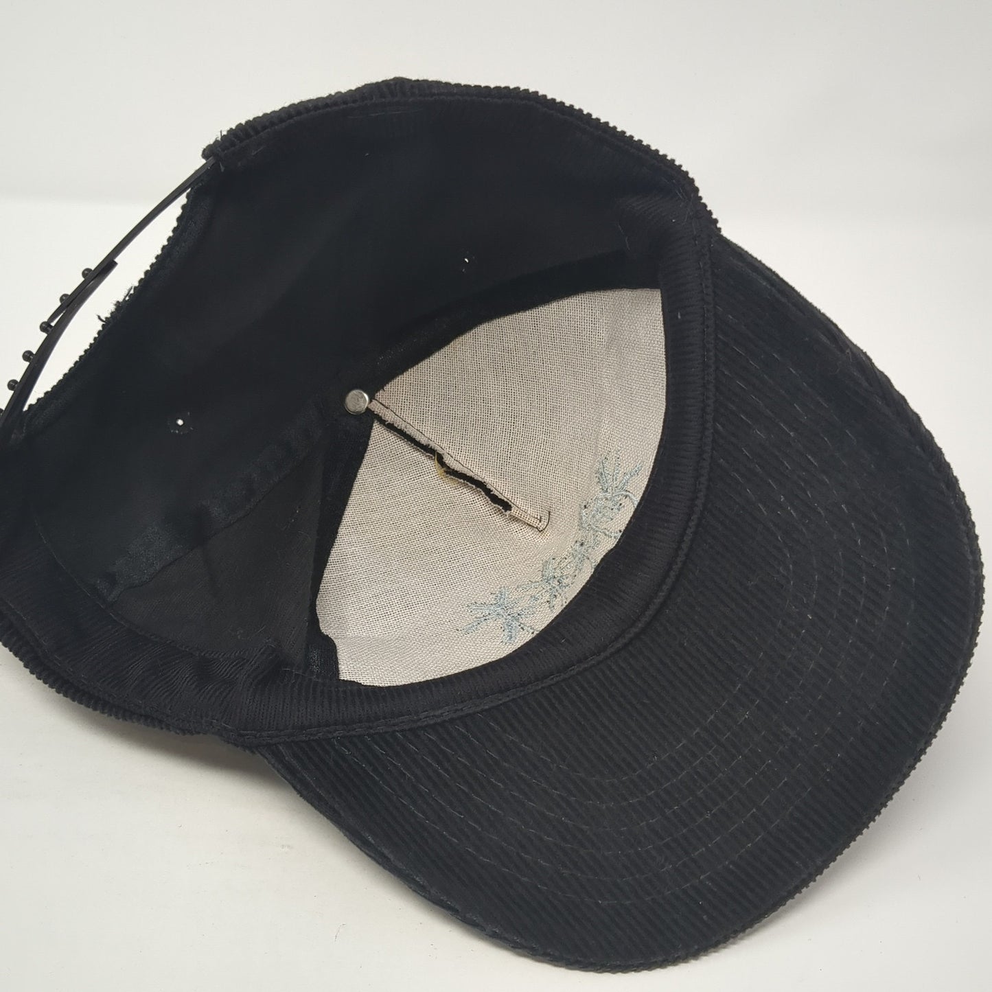 Bahamas Snapback Hat Black One Size Corduroy Embroidered Palm Trees