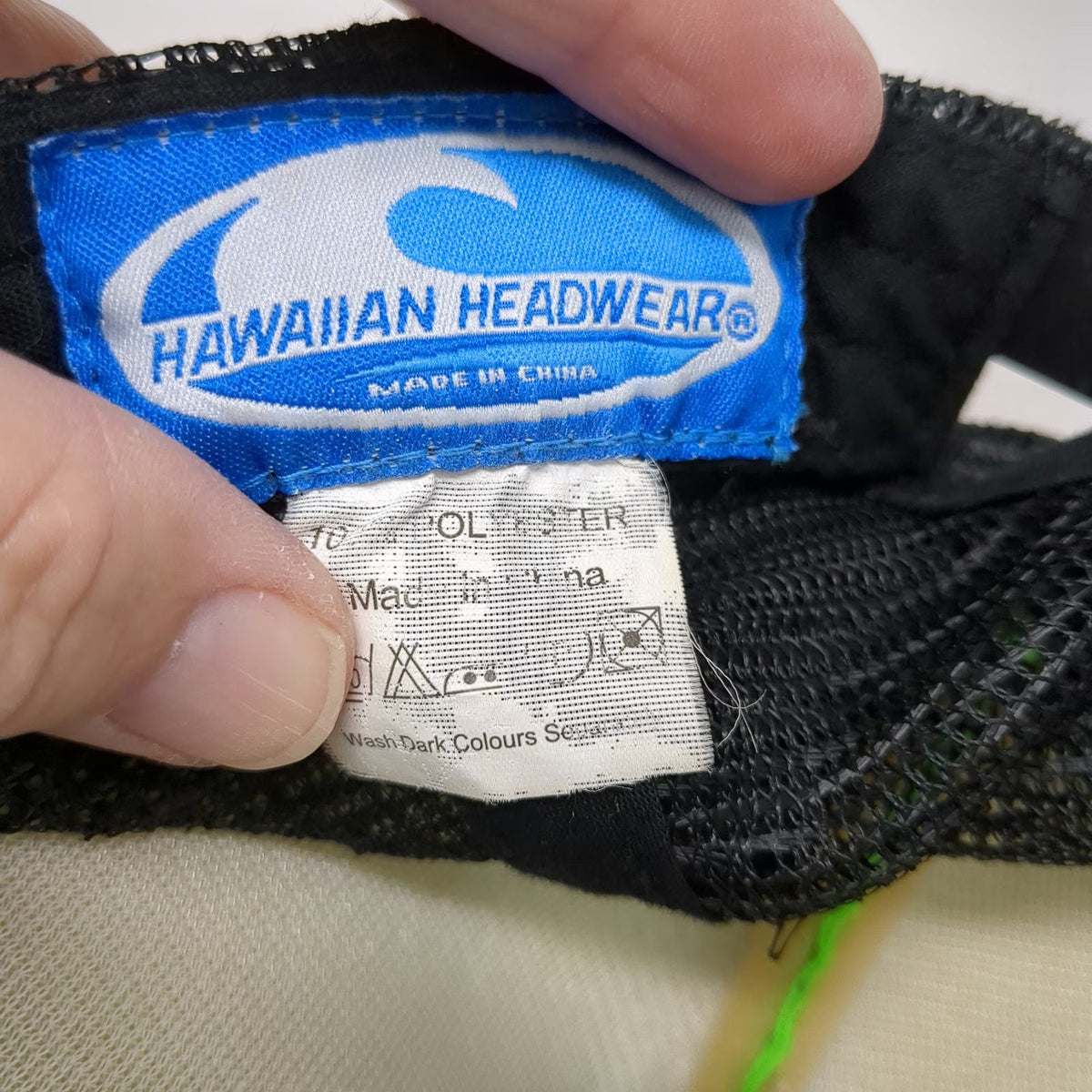 Hawaiian Headwear Trucker Hat Green Black OSFM Aloha Hawaii Mesh Back Snapback