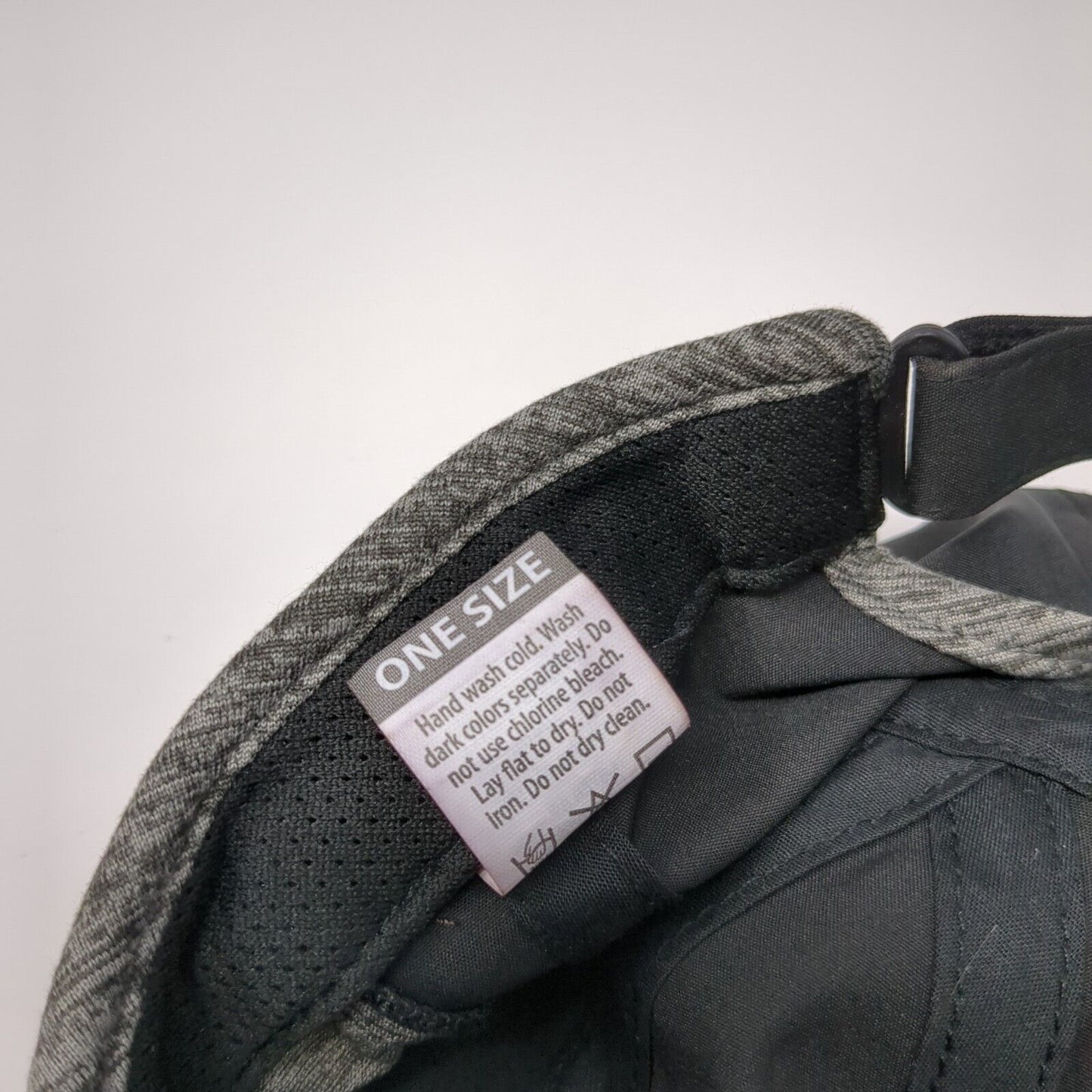 Layer 8 Strapback Hat Black One Size Adjustable Gray Trim Outdoor