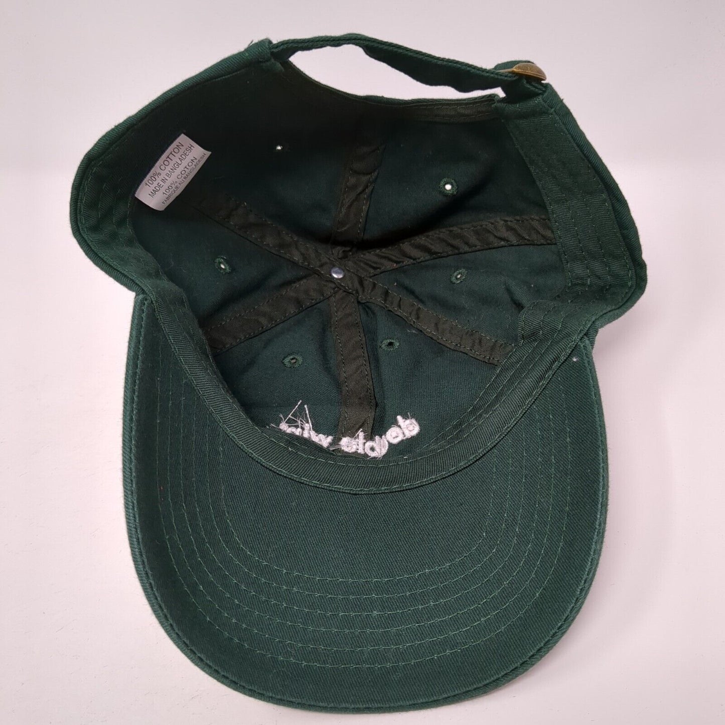 Double Win Slideback Hat Green One Size Adjustable Embroidered 6 Panel