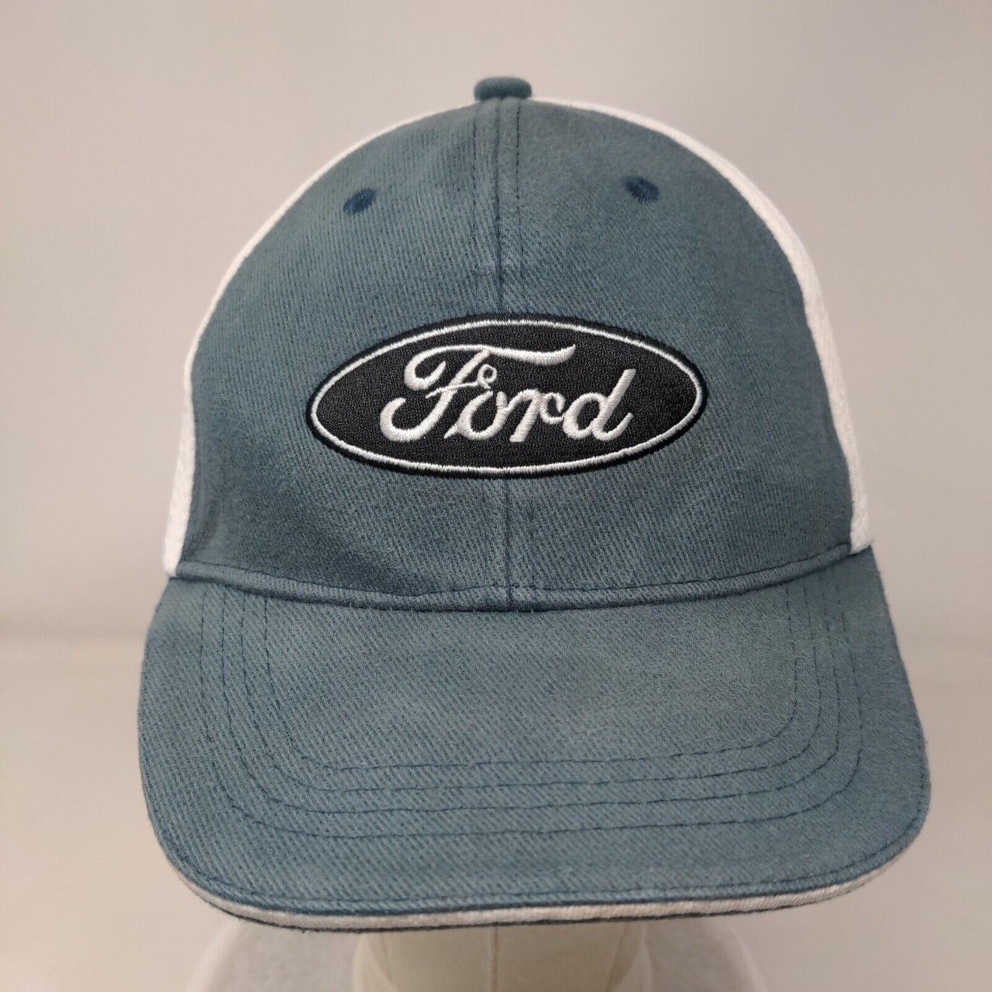 Ford Strapback Hat Blue One Size Adjustable Embroidered Vented Holes 6 Panel