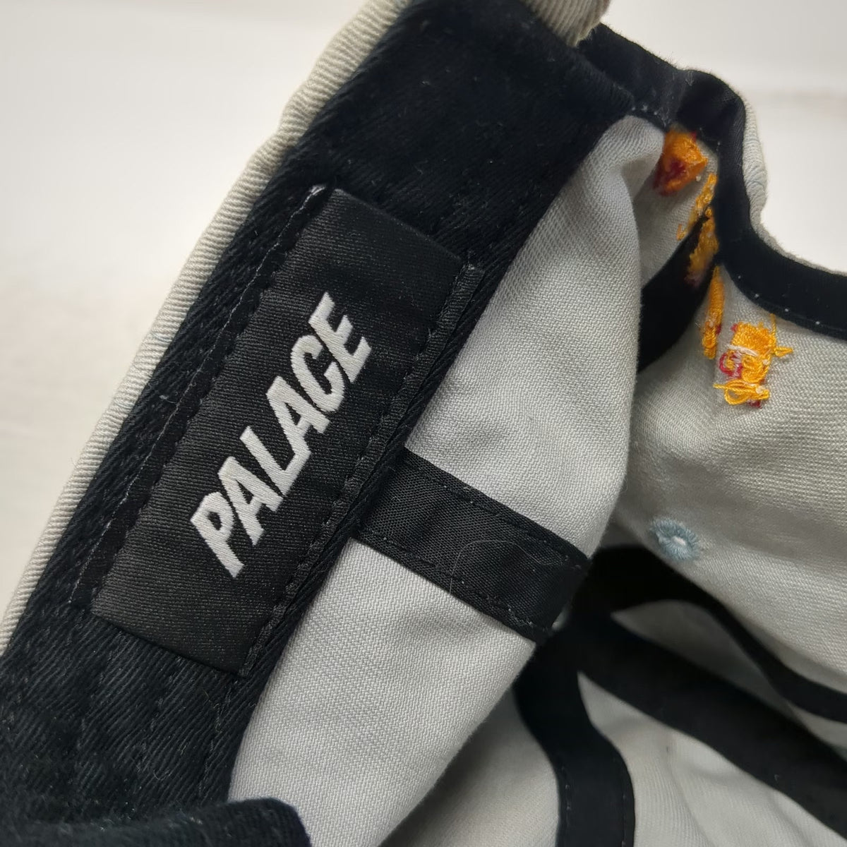 Palace Baseball Cap Gray One Size Flaming P Embroidered Logo Adjustable Hat
