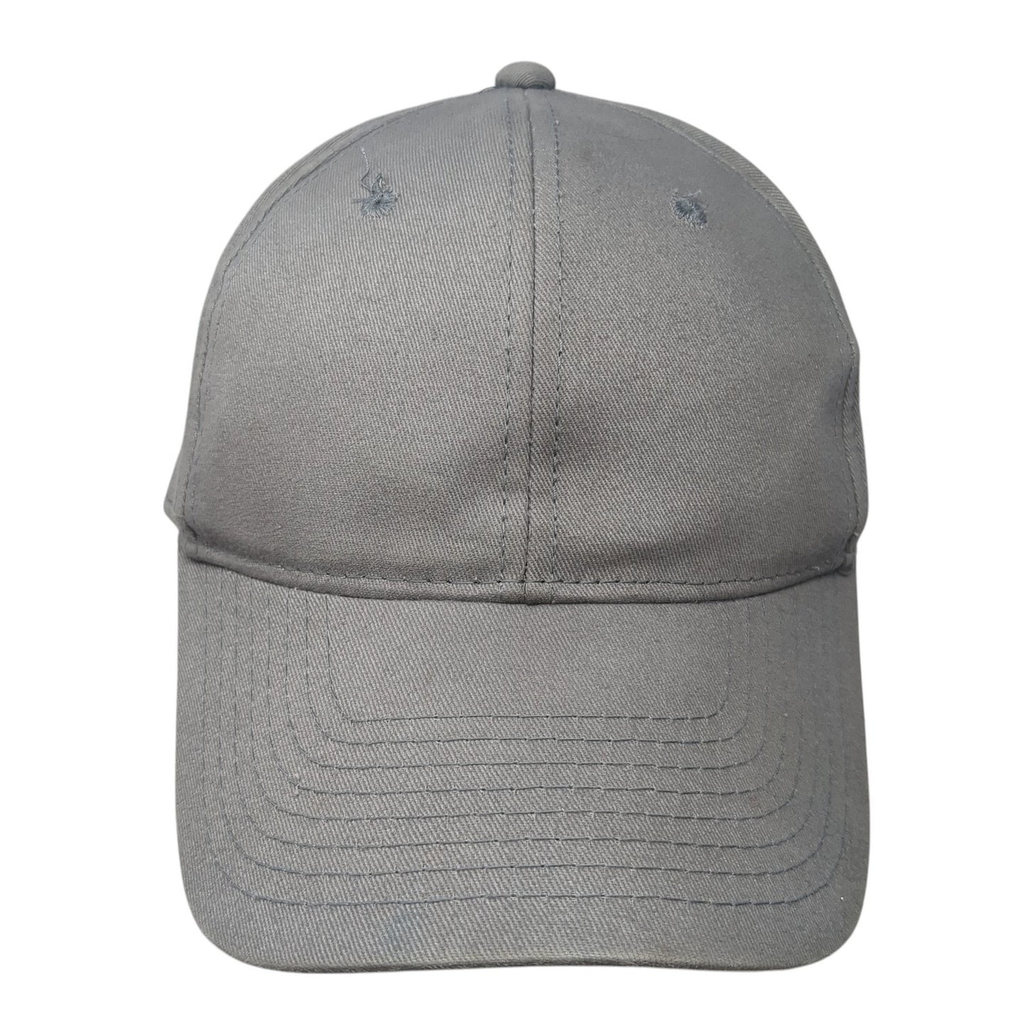 Unbranded Strapback Baseball Cap Gray One Size Adjustable 6 Panel Blank