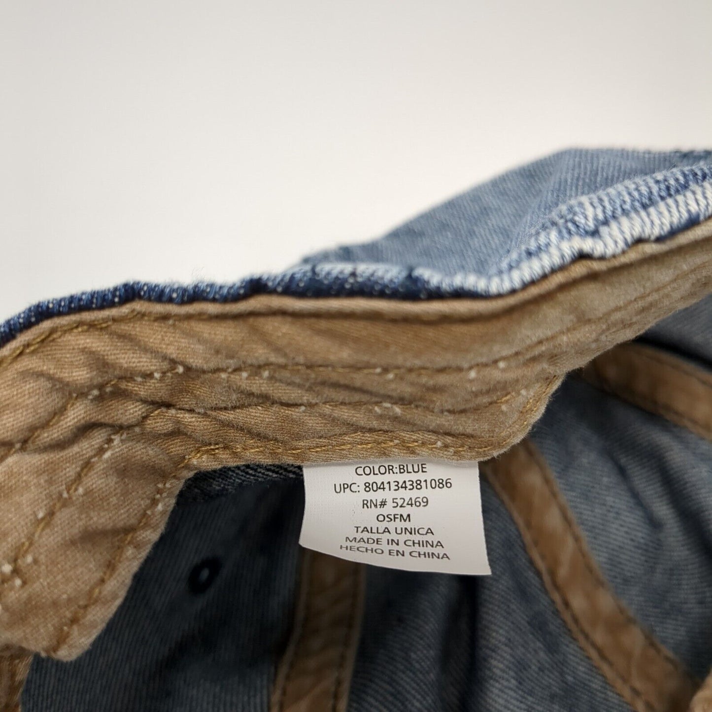 Unbranded Slideback Hat Blue One Size Adjustable Denim Vented Holes Blank