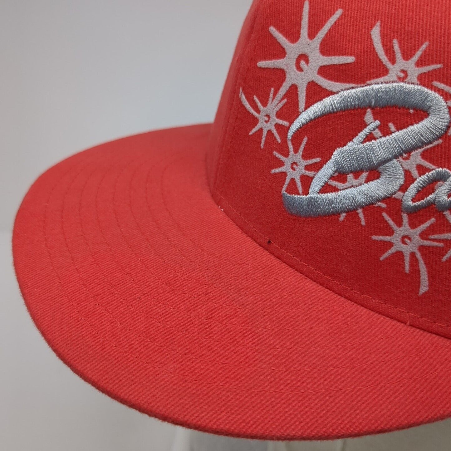 Bailey Fitted Hat Red 7 1/4-7 5/8 Embroidered Flexfit Solid 6 Panel