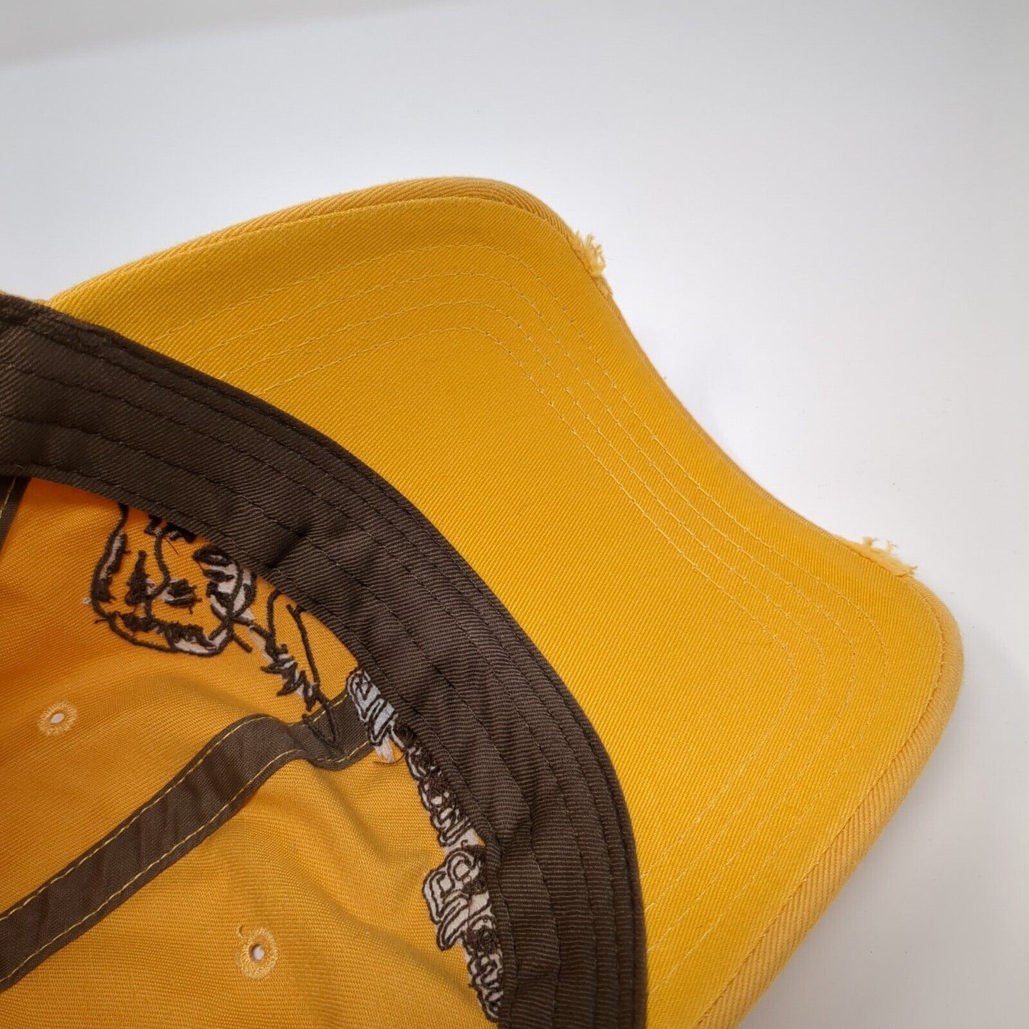 Happy Hour Bud Light Slideback Hat Yellow One Size Adjustable Distressed