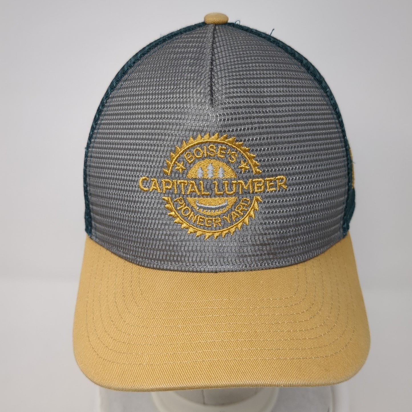 Boise's Pioneer Yard Capital Lumber Trucker Hat Multi One Size Mesh Back