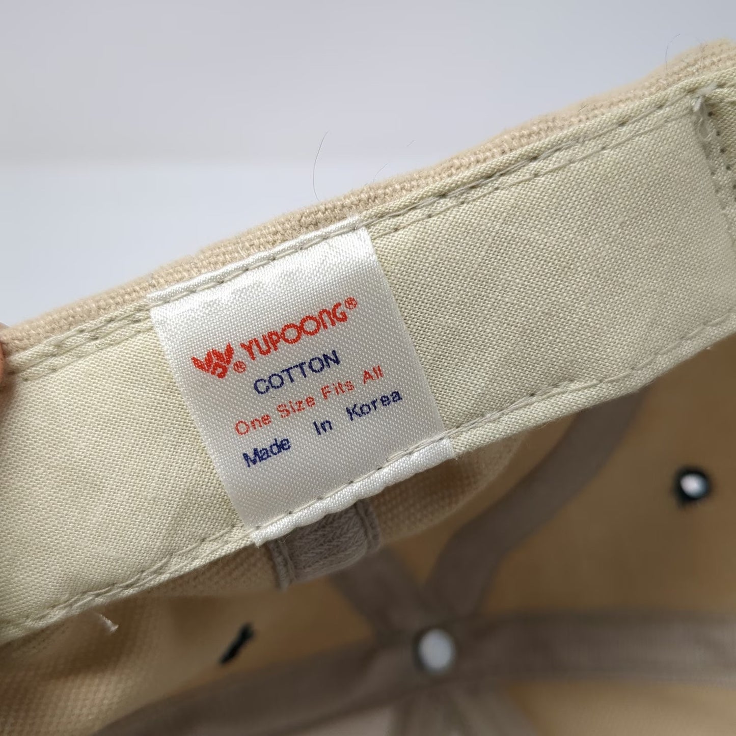 Yupoong Baseball Cap Beige Blue OS Noatak 97 Canoe Embroidery Strap Hat Vintage