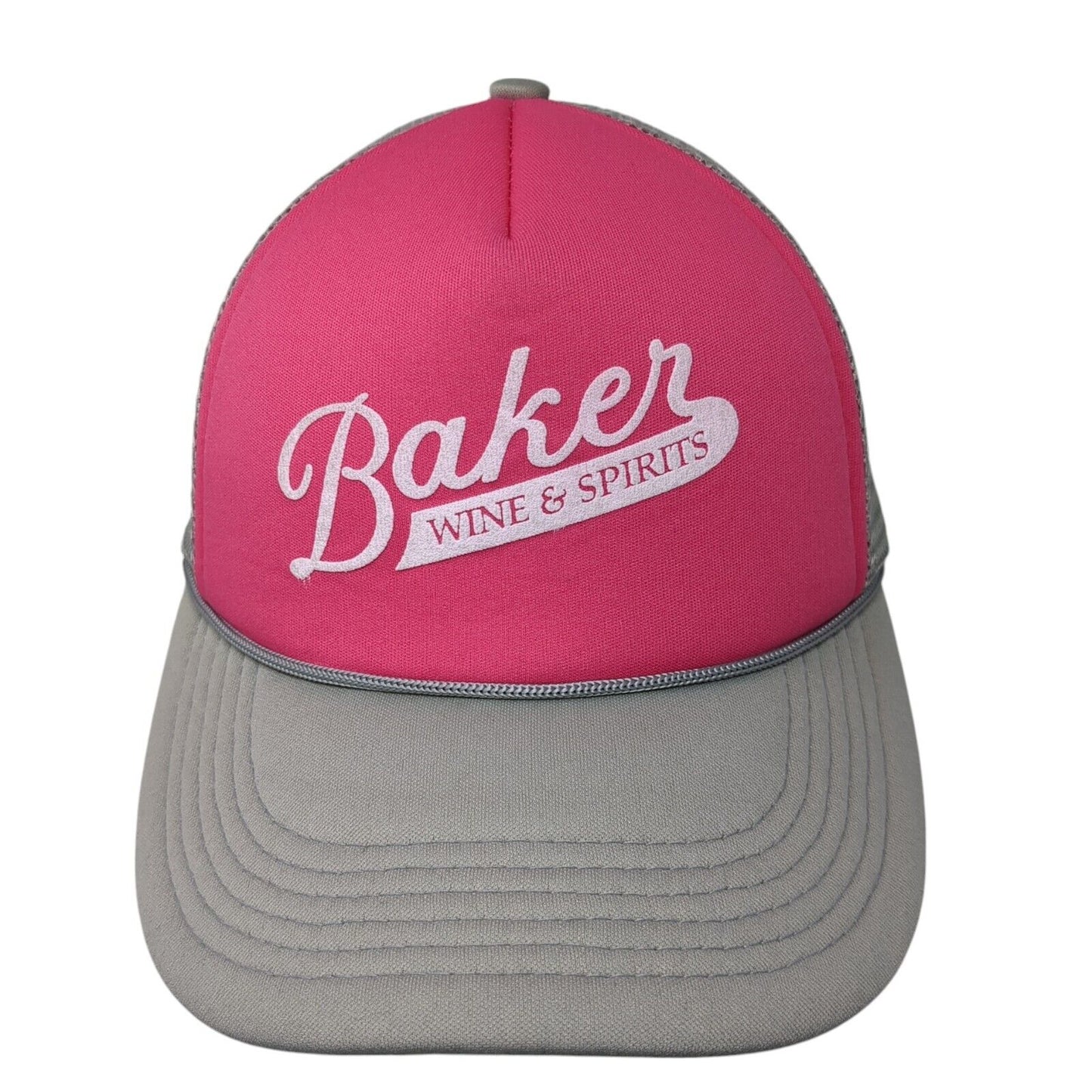 Baker Wine & Spirits Snapback Trucker Hat Multicolor One Size Adjustable Rope