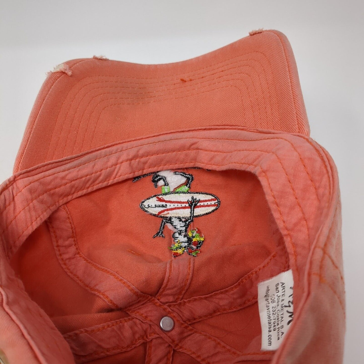 Pura Vida Slideback Hat Pink One Size Adjustable Costa Rica Embroidered