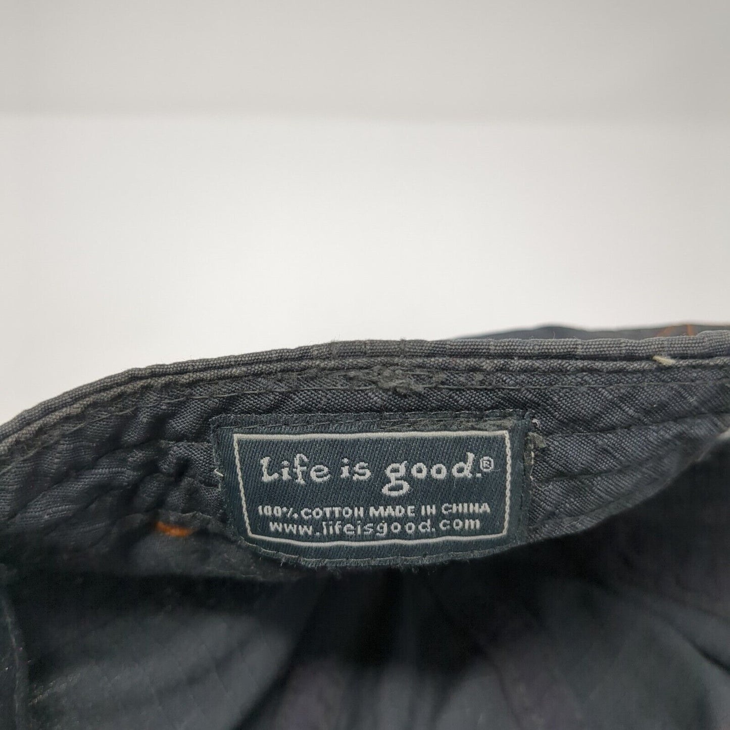 Life Is Good Patch Strapback Hat Gray One Size Adjustable 6 Panel