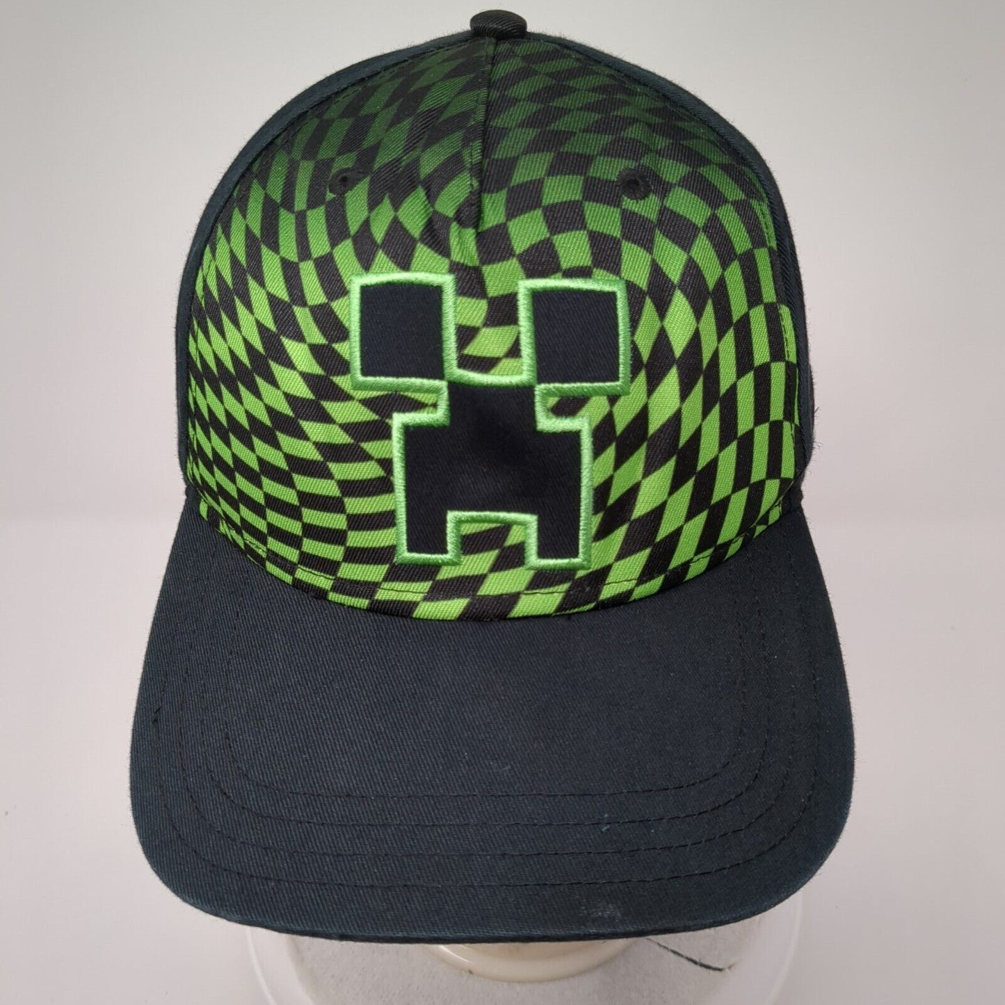 Minecraft Youth Snapback Hat Multicolor One Size Adjustable Embroidered Check