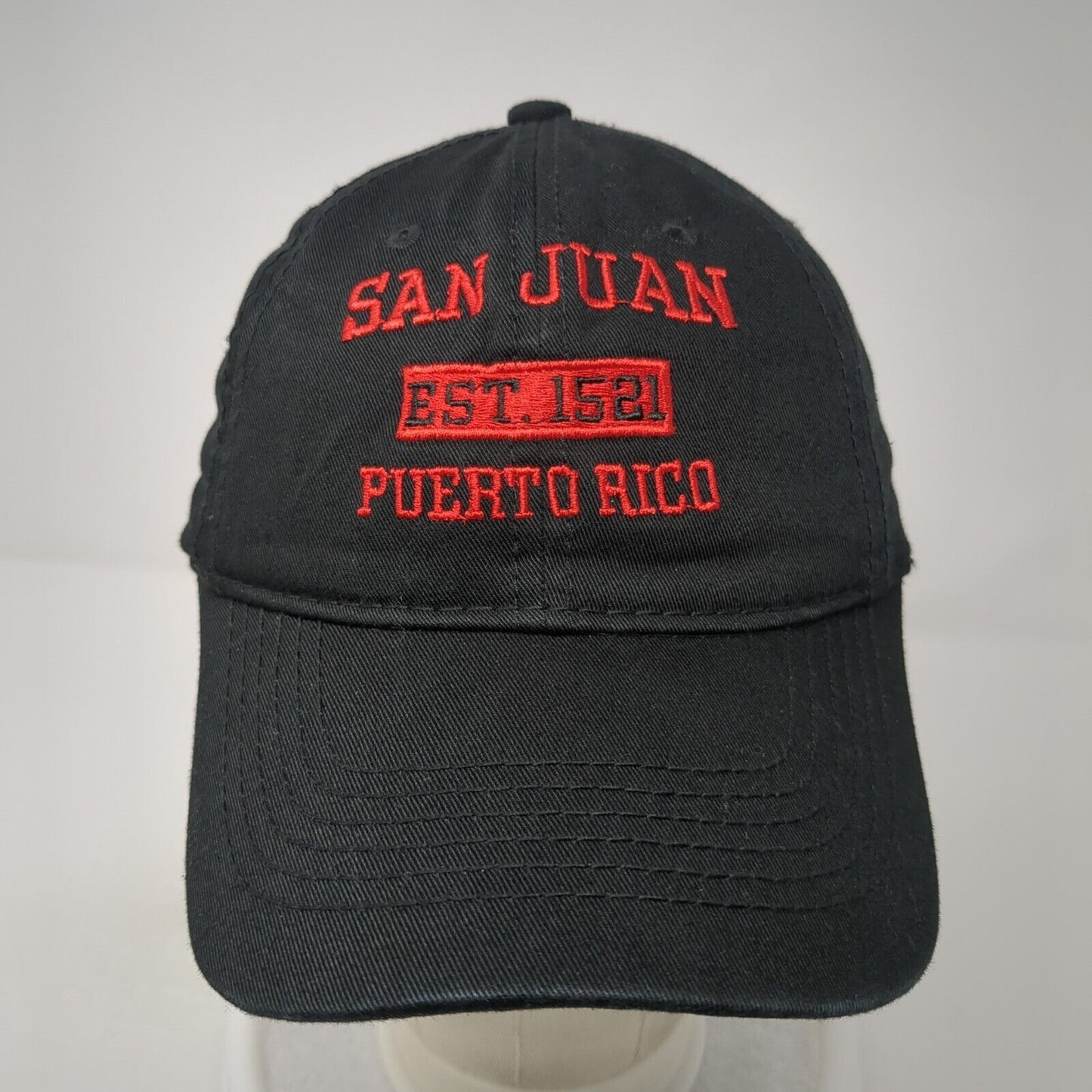 San Juan Puerto Rico Slideback Hat Black One Size Adjustable Embroidered