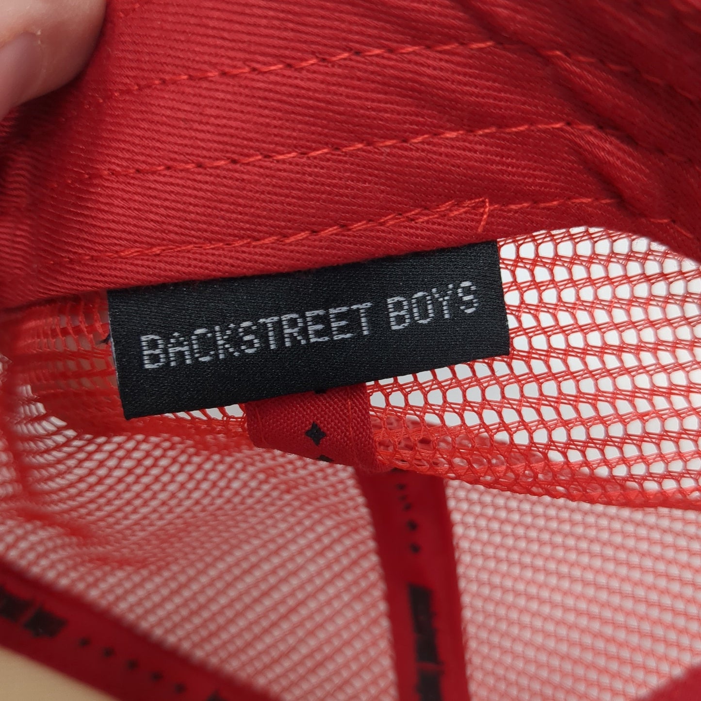 Backstreet Boys DNA World Tour Snapback Trucker Hat Red One Size Mesh Back