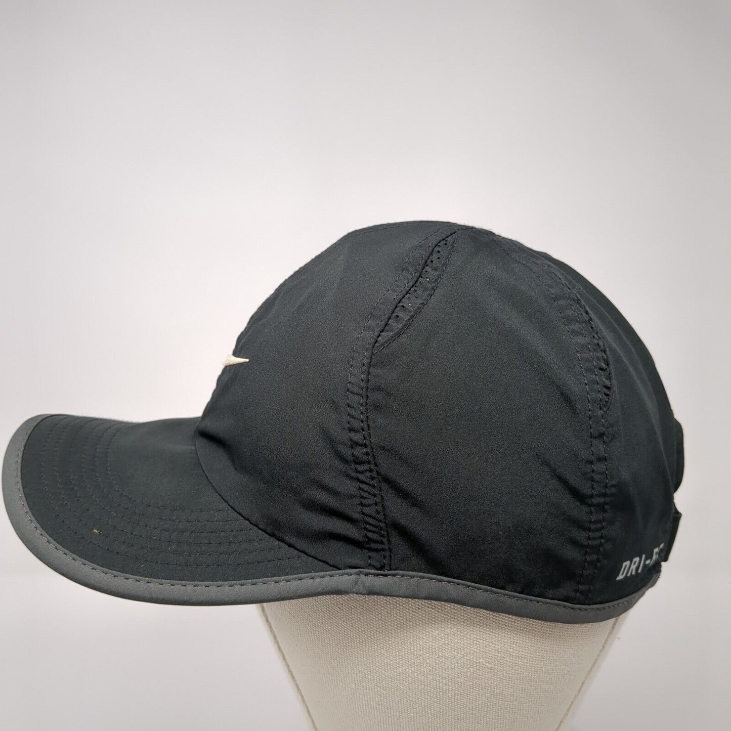 Nike Dri-Fit Strapback Hat Black One Size Adjustable Embroidered Swoosh Logo