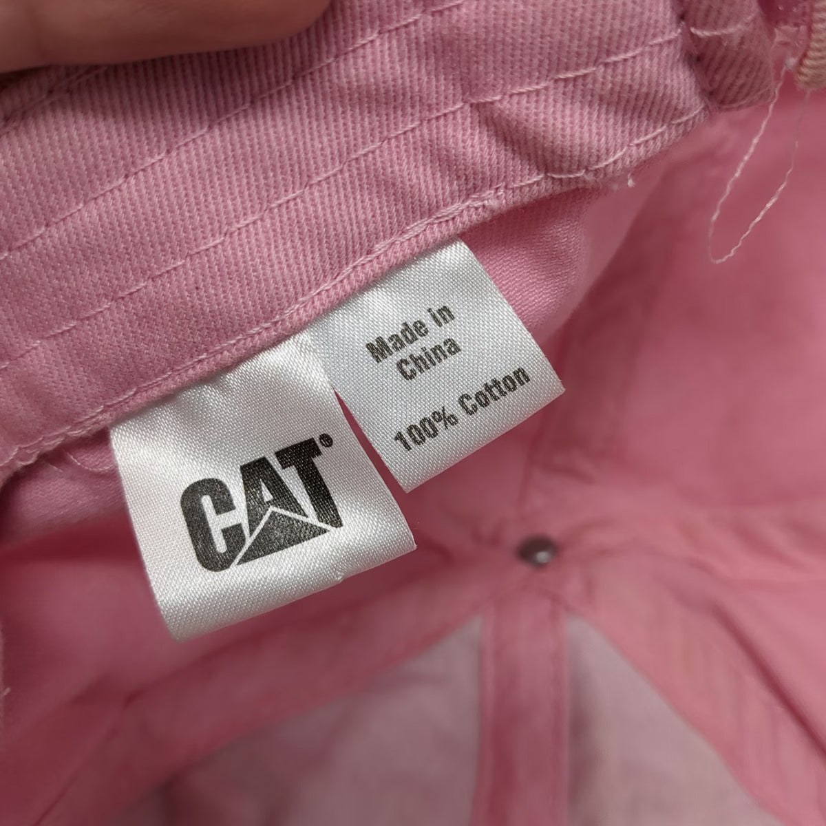 Caterpillar Baseball Cap Pink One Size Floral Embroidery Strapback Hat CAT Logo