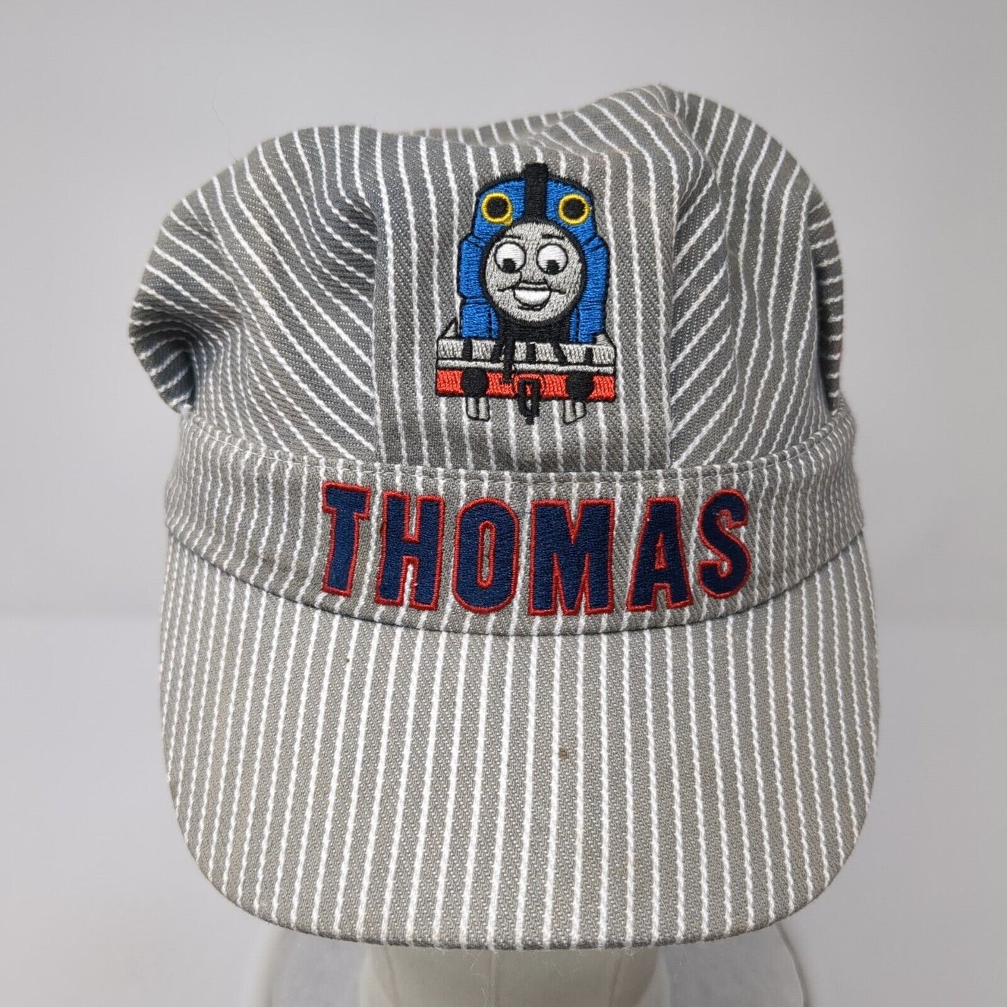 Thomas The Train Youth Conductor Hat Gray OS Adjustable Embroidered Pinstripe
