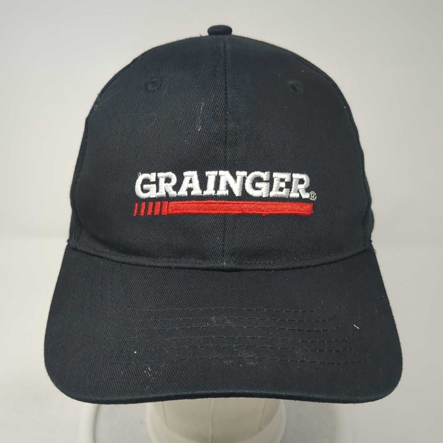 Grainger Strapback Hat Black One Size Adjustable Embroidered Halo